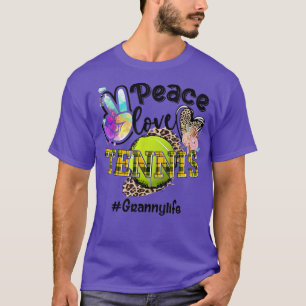 Camiseta Peace Love Tennis Granny Life Mom Grandma Leopard 