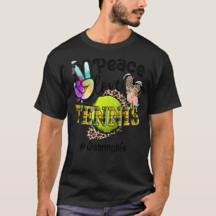 Camiseta Peace Love Tennis Granny Life Mom Grandma Leopard
