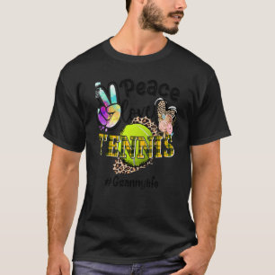 Camiseta Peace Love Tennis Granny Life Mom Grandma Leopard