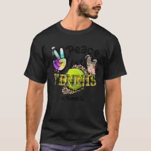 Camiseta Peace Love Tennis Mima Life Mom Grandma Leopard