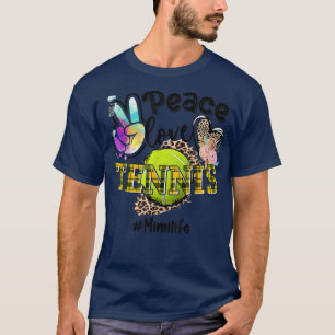 Camiseta Peace Love Tennis Mimi Life Mom Grandma Leopard