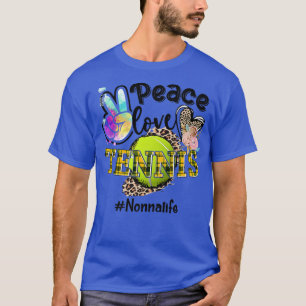 Camiseta Peace Love Tennis Nonna Life Mom Grandma Leopard 