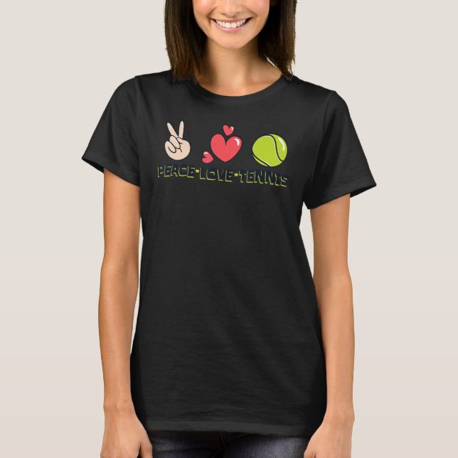 Camiseta Peace Love Tennis Profesional Player Training Ten (Anverso)