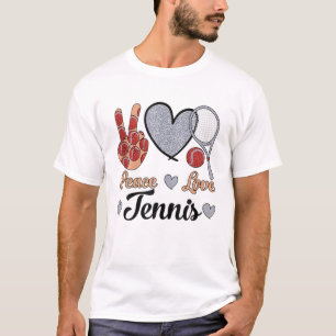Camiseta Peace Love Tennis Tennis Lover Tennis Funny