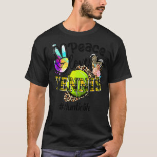 Camiseta Peace Love Tennis Tía Life Mom Grandma Leopard