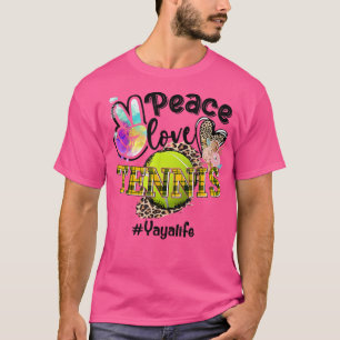 Camiseta Peace Love Tennis Yaya Life Mom Grandma Leopard 