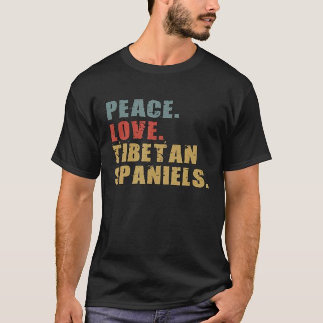 Camiseta Peace Love Tibetan Spaniels Adg130b (Anverso)