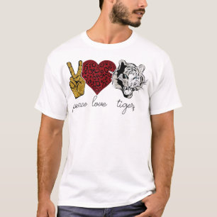 Camiseta Peace Love Tiger Animal Face Tiger Lover