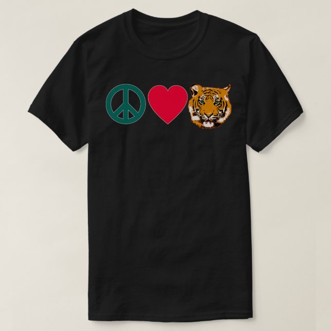 CAMISETA PEACE LOVE TIGERS (Diseño del anverso)