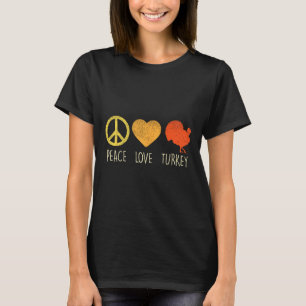 Camiseta Peace Love Turkey Divertido Día de Acción de Graci