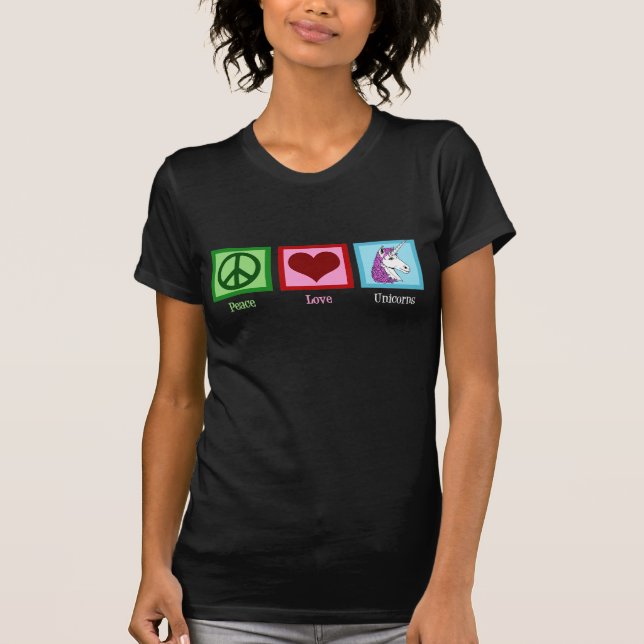 Camiseta Peace Love Unicorns (Anverso)