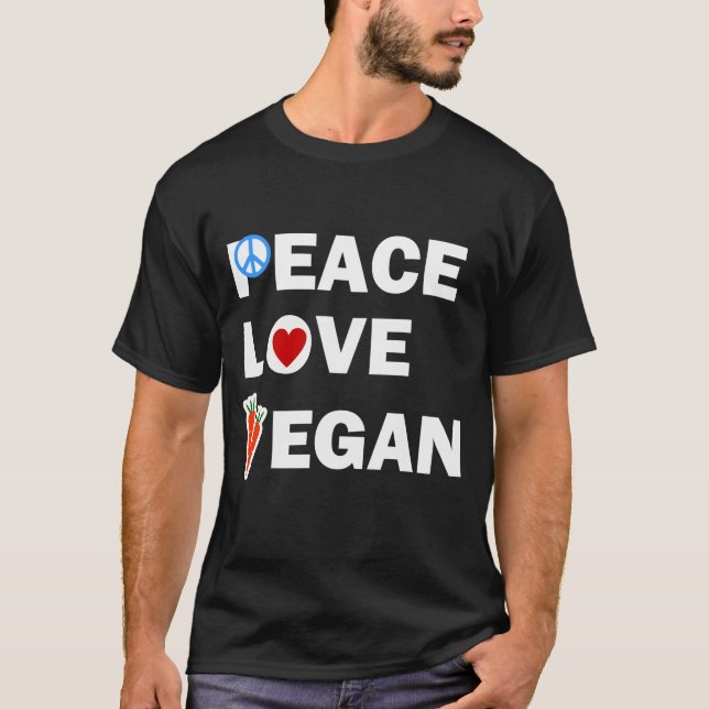 CAMISETA PEACE LOVE VEGAN (Anverso)