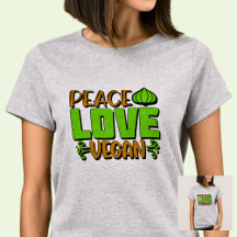 Peace Love Vegan Green Brown