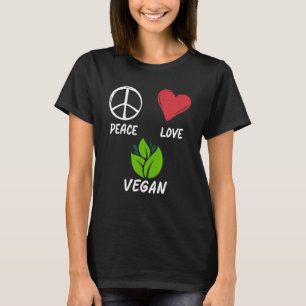 Camiseta Peace Love Vegan Pacifist Animal Life Vegetari