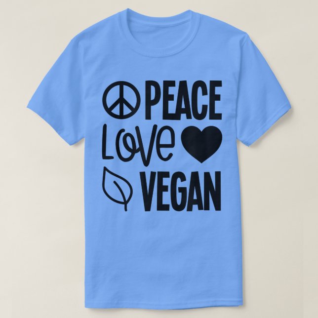 Camiseta Peace Love Vegan WFPB Vegetarian Herbivore PlantBa (Diseño del anverso)