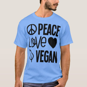 Camiseta Peace Love Vegan WFPB Vegetarian Herbivore PlantBa