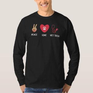 Camiseta Peace Love Vet Tech Vet Tech Veterinaria Technic