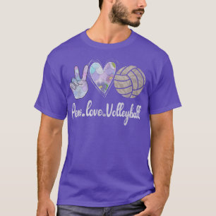 Camiseta Peace Love Volleyball Cute Design for Women Teen G