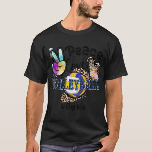 Camiseta Peace Love Volleyball Gigi Life Mom Grandma Leopar
