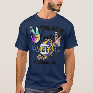 Camiseta Peace Love Volleyball Grammy Life Mom Grandma Leop
