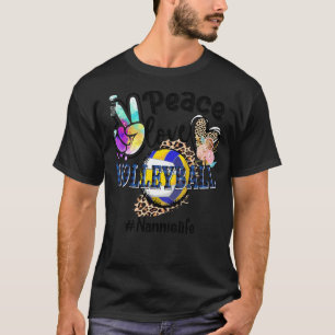 Camiseta Peace Love Volleyball Nannie Life Mom Grandma Leop