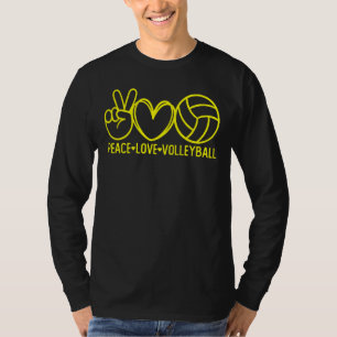 Camiseta Peace Love Volleyball Sports Mom Game Day Team Coa