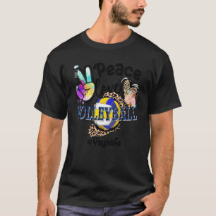 Camiseta Peace Love Volleyball Yaya Life Mom Grandma Leopar