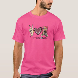 Camiseta Peace Love Voodoo Cute Y Creepe Doll Witchcraft
