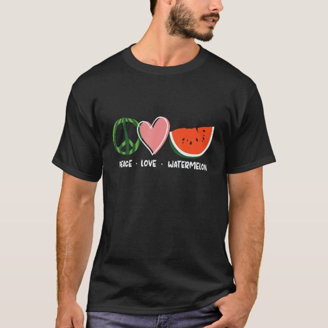 Camiseta Peace Love Watermelon Happy Watermelon Day (Anverso)