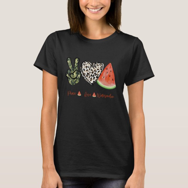 Camiseta Peace Love Watermelon Happy Watermelon Day Fruit M (Anverso)