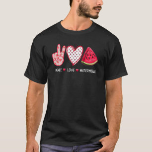 Camiseta Peace Love Watermelon Hombres Mujeres Niños Chicas