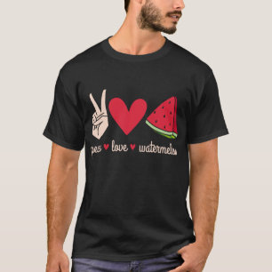 Camiseta Peace Love Watermelon Large Fruit Watermelon