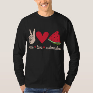 Camiseta Peace Love Watermelon Large Fruit Watermelon