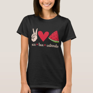 Camiseta Peace Love Watermelon Large Fruit Watermelon