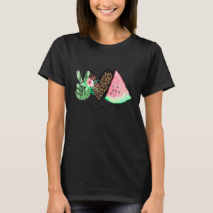 Camiseta Peace Love Watermelon Summer Cute Watermelena Para
