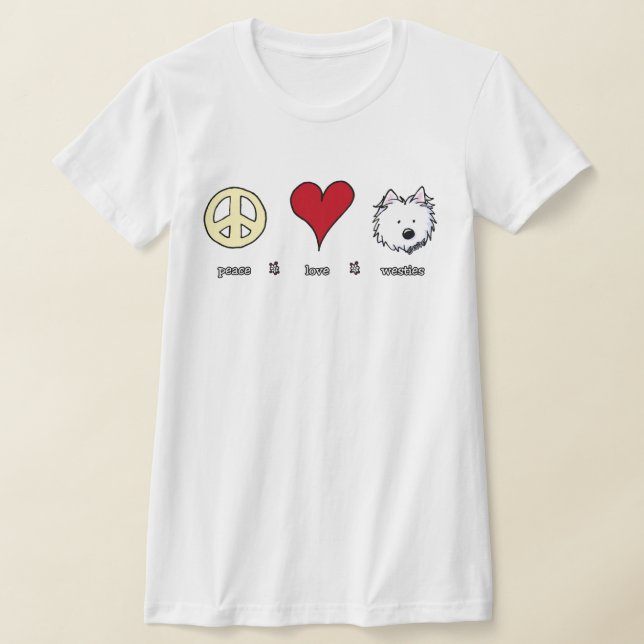 Camiseta Peace Love Westies (Distribución)