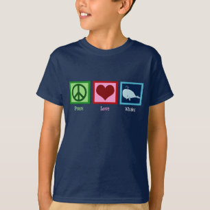 Camiseta Peace Love Whales
