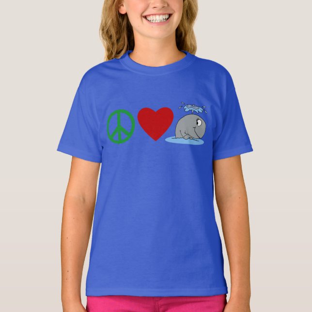 Camiseta Peace Love Whales T shirts, Travel Mugs, Gifts (Anverso)
