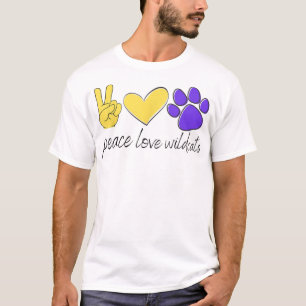 Camiseta Peace Love Wildcats School Team Spirit