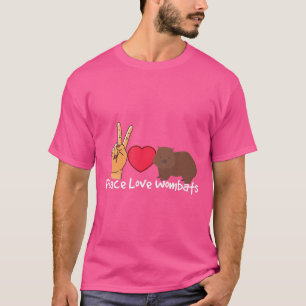 Camiseta Peace Love Wombats Wombat Animal Zookeeper