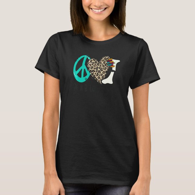 Camiseta Peace Love X ray Radiology Technician Radiologist  (Anverso)