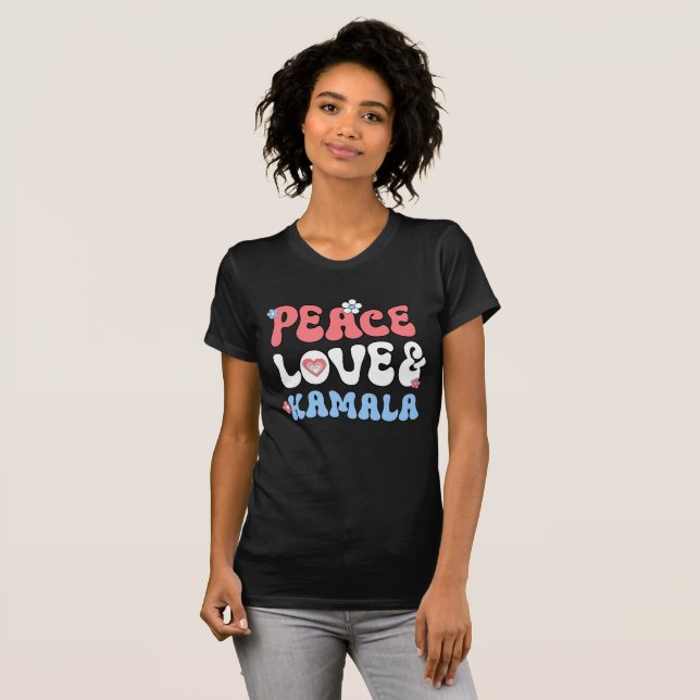 Camiseta Peace Love y Kamala Harris 2024 (Anverso completo)