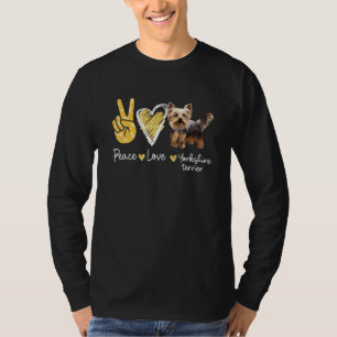 Camiseta Peace Love Yorkshire Terrier Dog