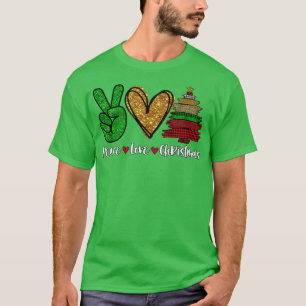 Camiseta Peace Lover Chrismtas Peace Sign Christmas Tree Br
