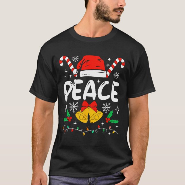 Camiseta Peace Matching I Come In Peace Couples Santa Hat C (Anverso)