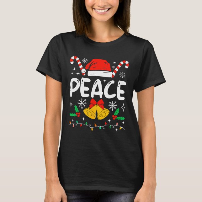 Camiseta Peace Matching I Come In Peace Couples Santa Hat C (Anverso)