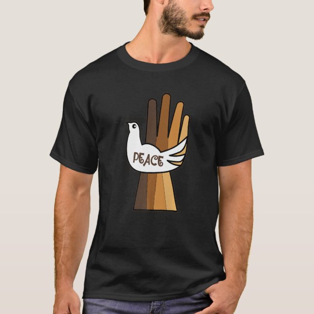 Camiseta Peace Melanin Hand Black History Month BLM African (Anverso)
