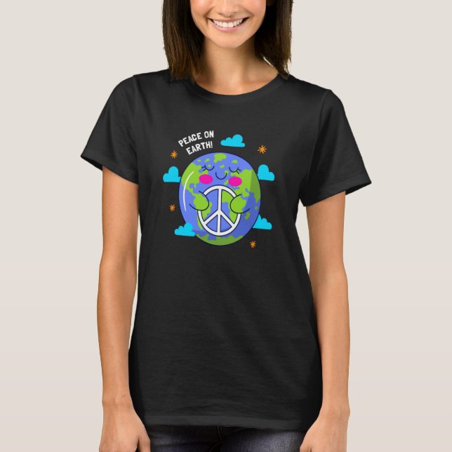 Camiseta Peace On Earth Day Everyday Hippie Planet Save Env (Anverso)