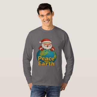Camiseta Peace on Earth Santa Christmas Holiday Gift Tee