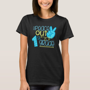 Camiseta Peace Out 1º Grado Docente Estudiante Funny End Of